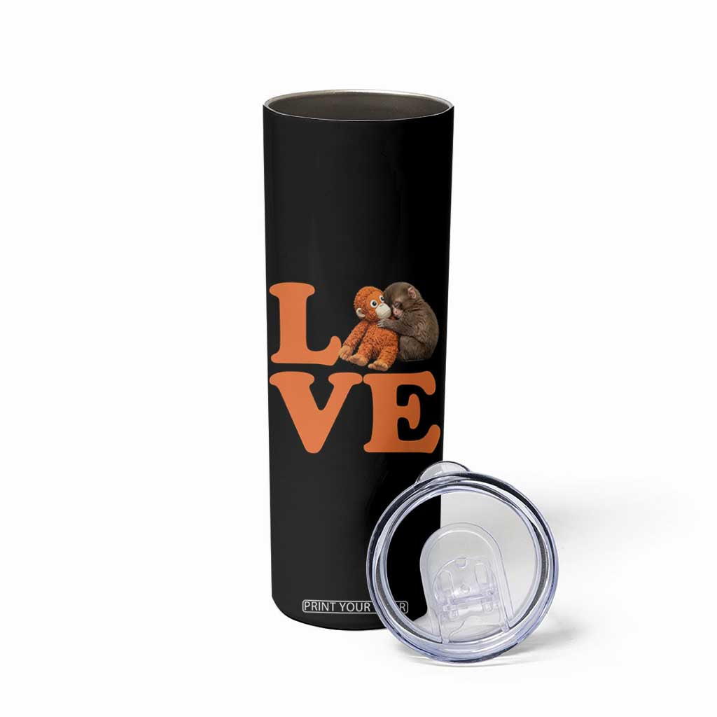 Love Punch the Baby Monkey Skinny Tumbler Cute Hugging Plush Toy Viral Friendship TS02 Print Your Wear
