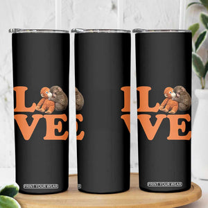 Love Punch the Baby Monkey Skinny Tumbler Cute Hugging Plush Toy Viral Friendship TS02 Print Your Wear