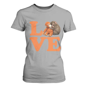 Love Punch the Baby Monkey T Shirt For Women Cute Hugging Plush Toy Viral Friendship TS02 Sport Gray Print Your Wear