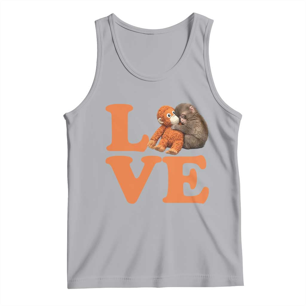 Love Punch the Baby Monkey Tank Top Cute Hugging Plush Toy Viral Friendship TS02 Athletic Heather Print Your Wear