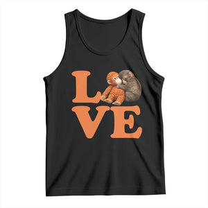 Love Punch the Baby Monkey Tank Top Cute Hugging Plush Toy Viral Friendship TS02 Black Print Your Wear