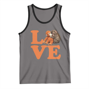 Love Punch the Baby Monkey Tank Top Cute Hugging Plush Toy Viral Friendship TS02 Deep Heather Black Print Your Wear