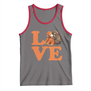Love Punch the Baby Monkey Tank Top Cute Hugging Plush Toy Viral Friendship TS02 Deep Heather Red Print Your Wear