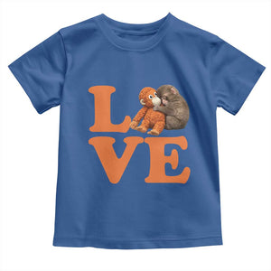 Love Punch the Baby Monkey Toddler T Shirt Cute Hugging Plush Toy Viral Friendship TS02 Royal Blue Print Your Wear