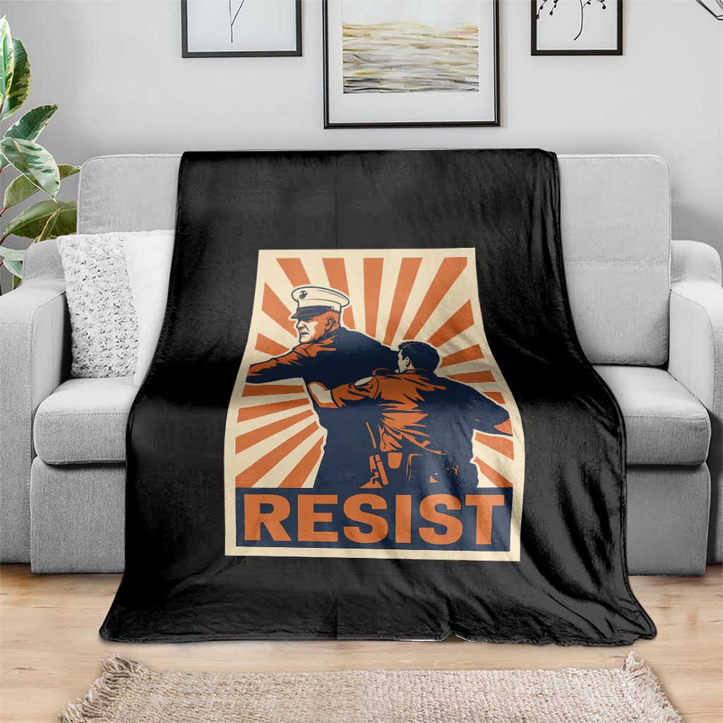 Resist Marine Veteran Political Protest Throw Blanket America First Anti War TS02 Print Your Wear