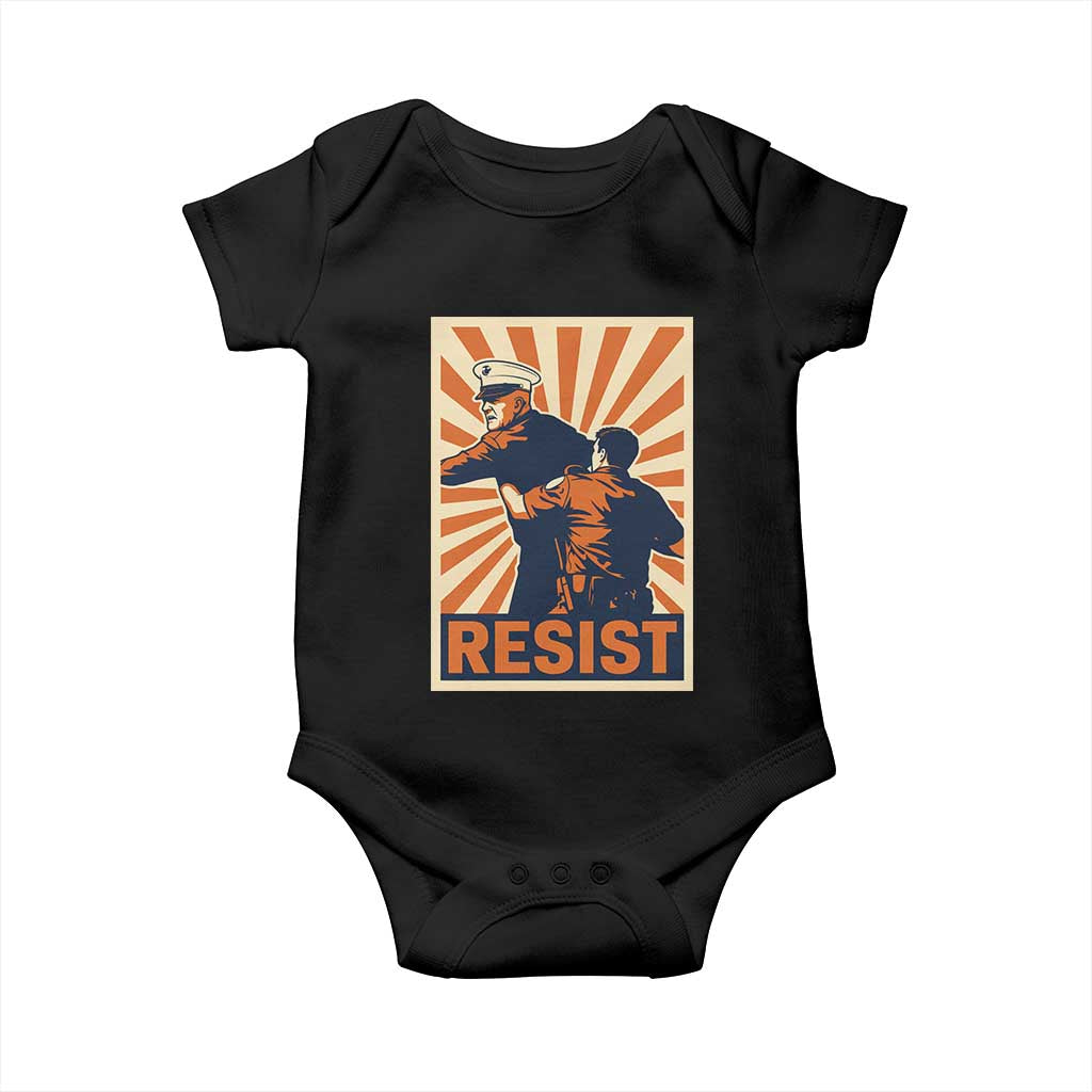 Resist Marine Veteran Political Protest Baby Onesie America First Anti War TS02 Black Print Your Wear
