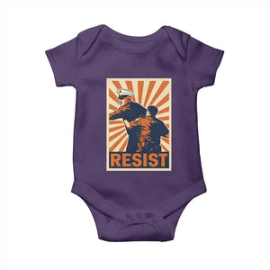 Resist Marine Veteran Political Protest Baby Onesie America First Anti War TS02 Purple Print Your Wear