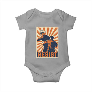 Resist Marine Veteran Political Protest Baby Onesie America First Anti War TS02 Sport Gray Print Your Wear