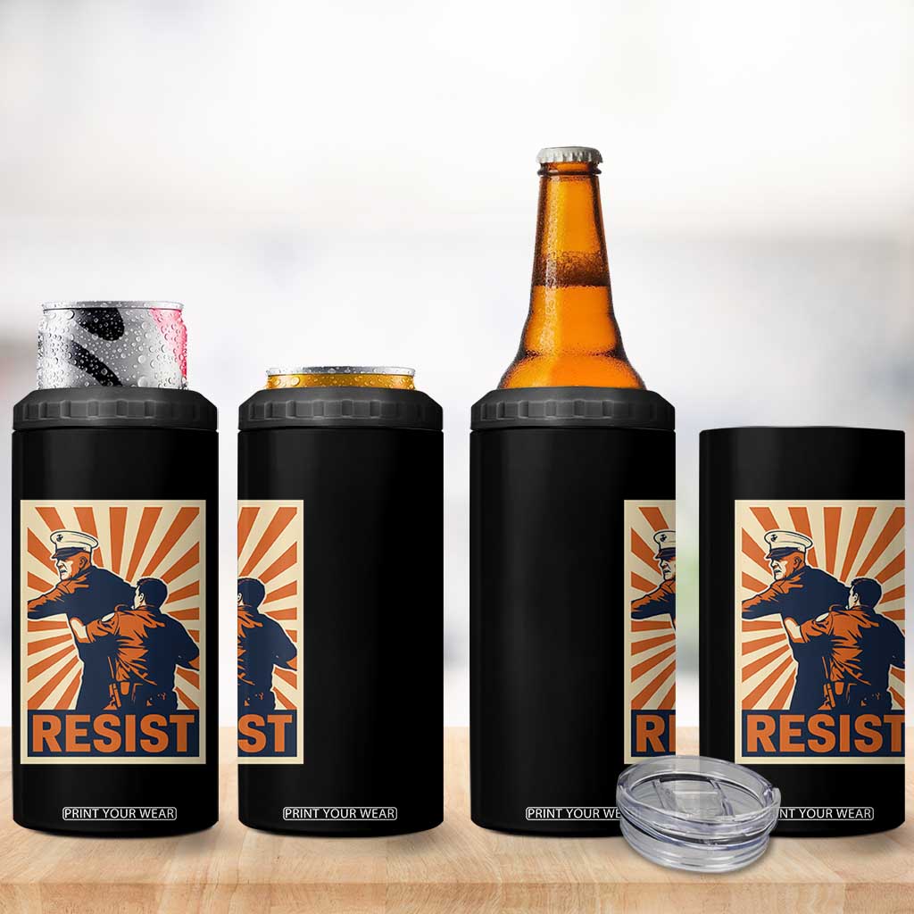 Resist Marine Veteran Political Protest 4 in 1 Can Cooler Tumbler America First Anti War TS02 Print Your Wear
