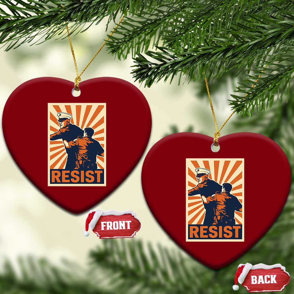 Resist Marine Veteran Political Protest Ceramic Ornament America First Anti War TS02 Print Your Wear
