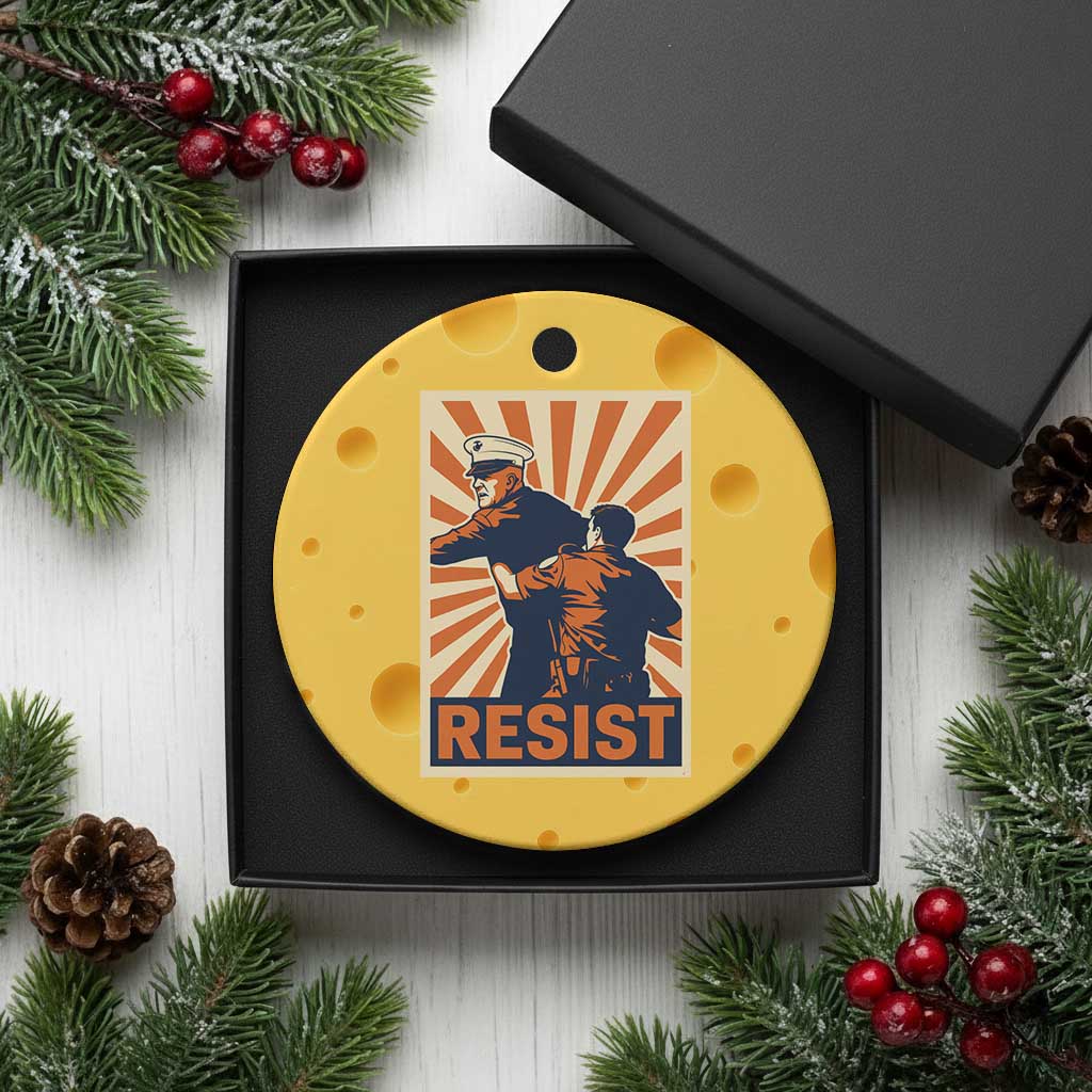 Resist Marine Veteran Political Protest Ceramic Ornament America First Anti War TS02 1pc Yellow Cheese Print Your Wear