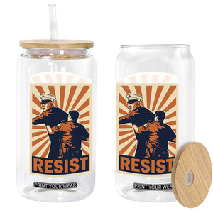 Resist Marine Veteran Political Protest Glass Can America First Anti War TS02 Print Your Wear