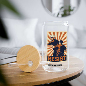 Resist Marine Veteran Political Protest Glass Can America First Anti War TS02 Print Your Wear