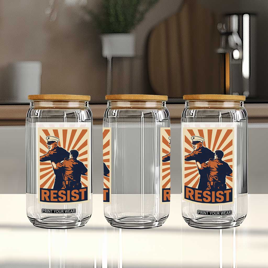Resist Marine Veteran Political Protest Glass Can America First Anti War TS02 Print Your Wear