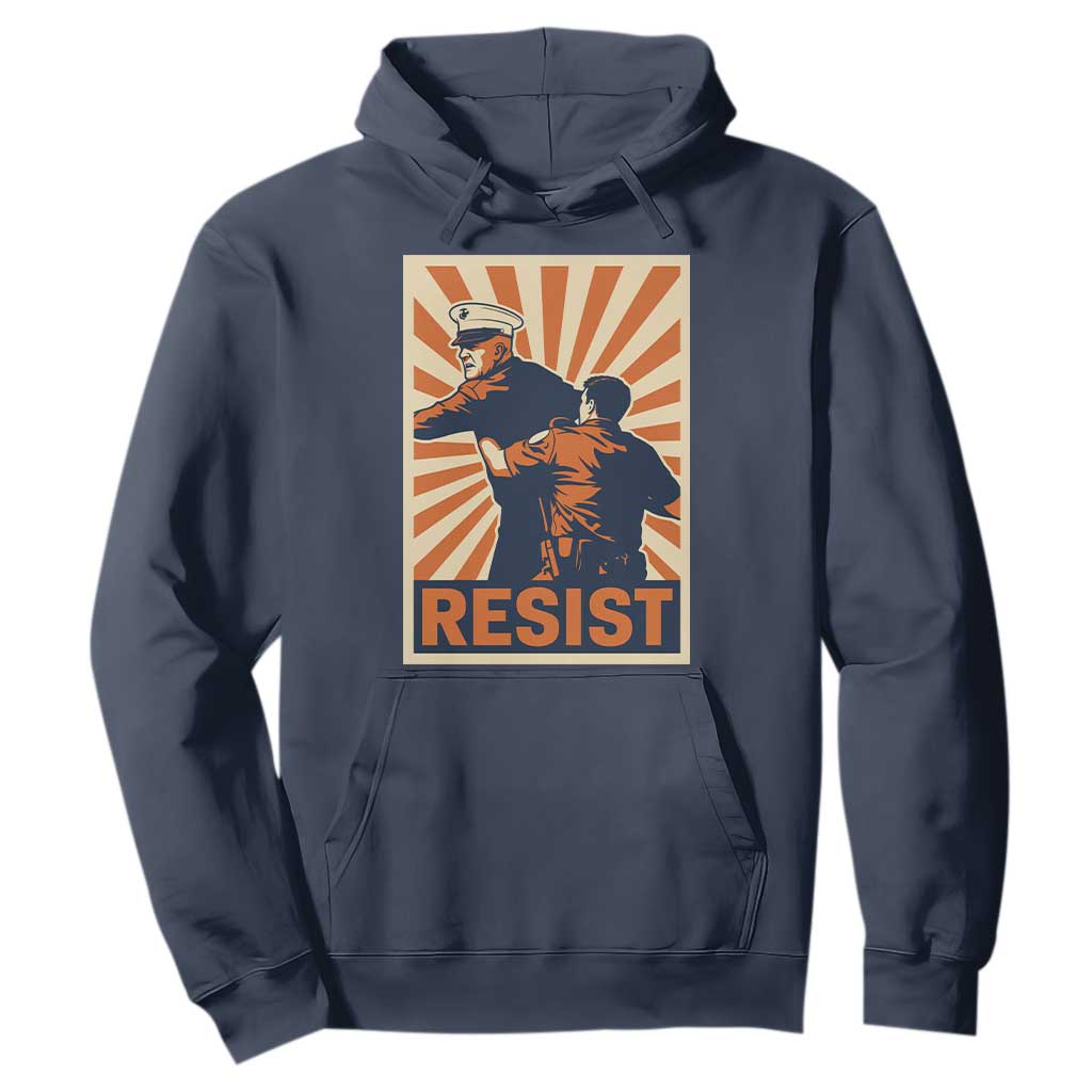 Resist Marine Veteran Political Protest Hoodie America First Anti War TS02 Navy Print Your Wear