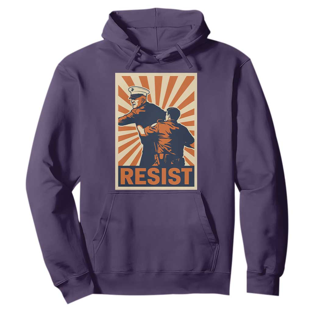 Resist Marine Veteran Political Protest Hoodie America First Anti War TS02 Purple Print Your Wear