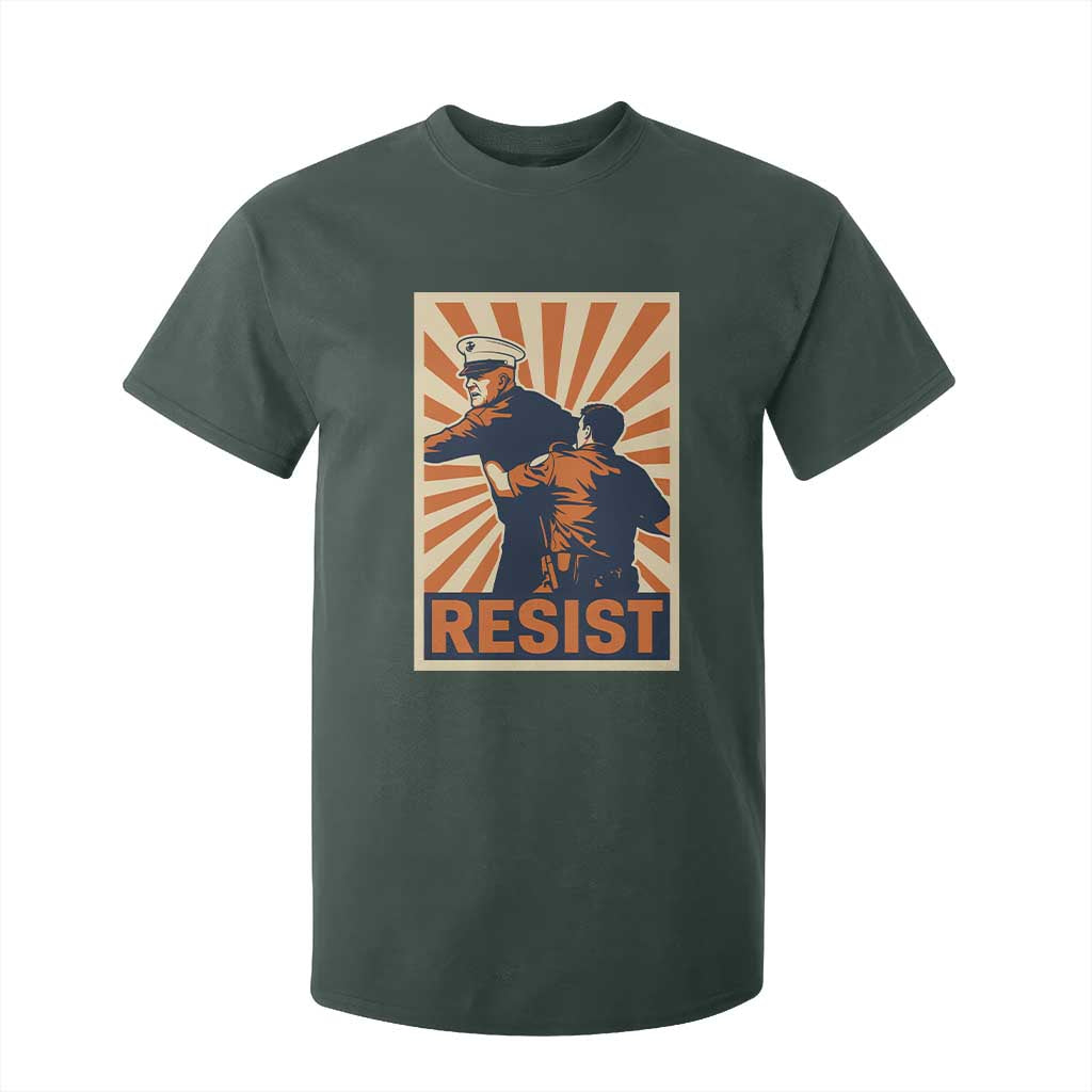 Resist Marine Veteran Political Protest T Shirt For Kid America First Anti War TS02 Dark Forest Green Print Your Wear