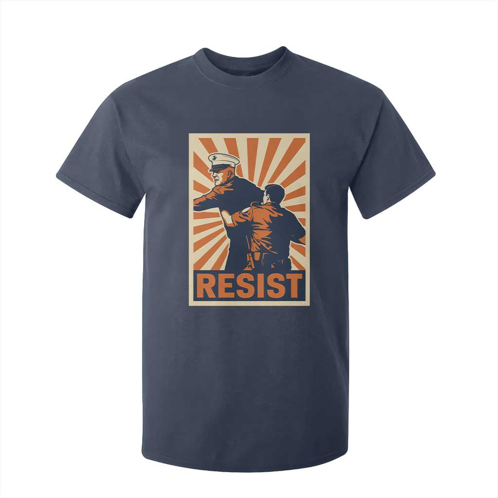 Resist Marine Veteran Political Protest T Shirt For Kid America First Anti War TS02 Navy Print Your Wear