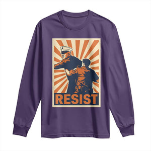 Resist Marine Veteran Political Protest Long Sleeve Shirt America First Anti War TS02 Purple Print Your Wear