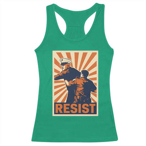 Resist Marine Veteran Political Protest Racerback Tank Top America First Anti War TS02 Irish Green Print Your Wear