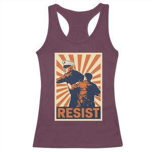 Resist Marine Veteran Political Protest Racerback Tank Top America First Anti War TS02 Maroon Print Your Wear
