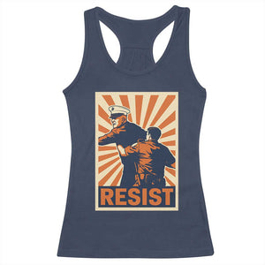 Resist Marine Veteran Political Protest Racerback Tank Top America First Anti War TS02 Navy Print Your Wear