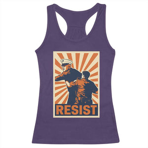 Resist Marine Veteran Political Protest Racerback Tank Top America First Anti War TS02 Purple Print Your Wear