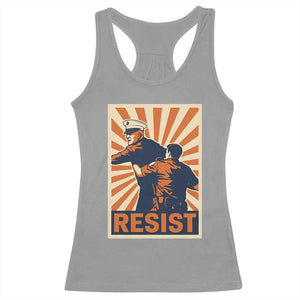 Resist Marine Veteran Political Protest Racerback Tank Top America First Anti War TS02 Sport Gray Print Your Wear