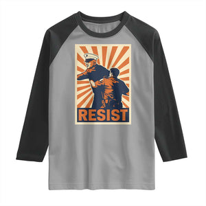 Resist Marine Veteran Political Protest Raglan Shirt America First Anti War TS02 Sport Gray Black Print Your Wear