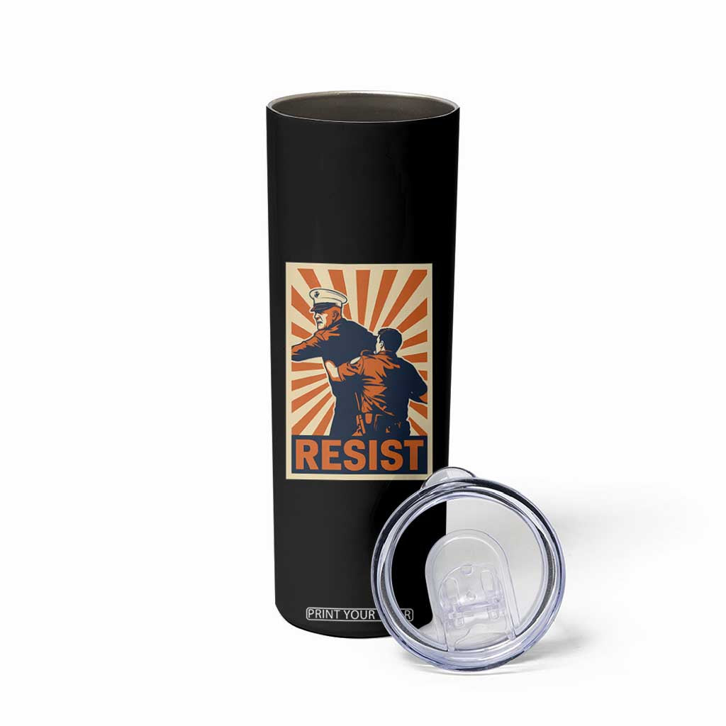 Resist Marine Veteran Political Protest Skinny Tumbler America First Anti War TS02 Print Your Wear