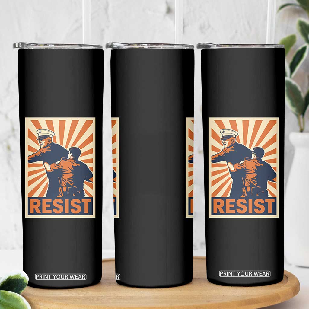 Resist Marine Veteran Political Protest Skinny Tumbler America First Anti War TS02 Print Your Wear