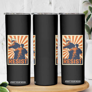 Resist Marine Veteran Political Protest Skinny Tumbler America First Anti War TS02 Print Your Wear