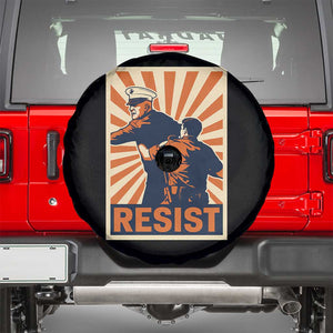 Resist Marine Veteran Political Protest Spare Tire Cover America First Anti War TS02 Black Print Your Wear