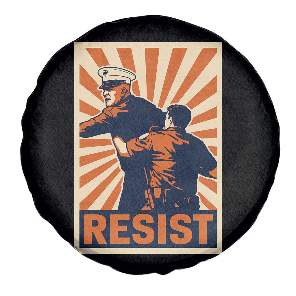 Resist Marine Veteran Political Protest Spare Tire Cover America First Anti War TS02 Print Your Wear