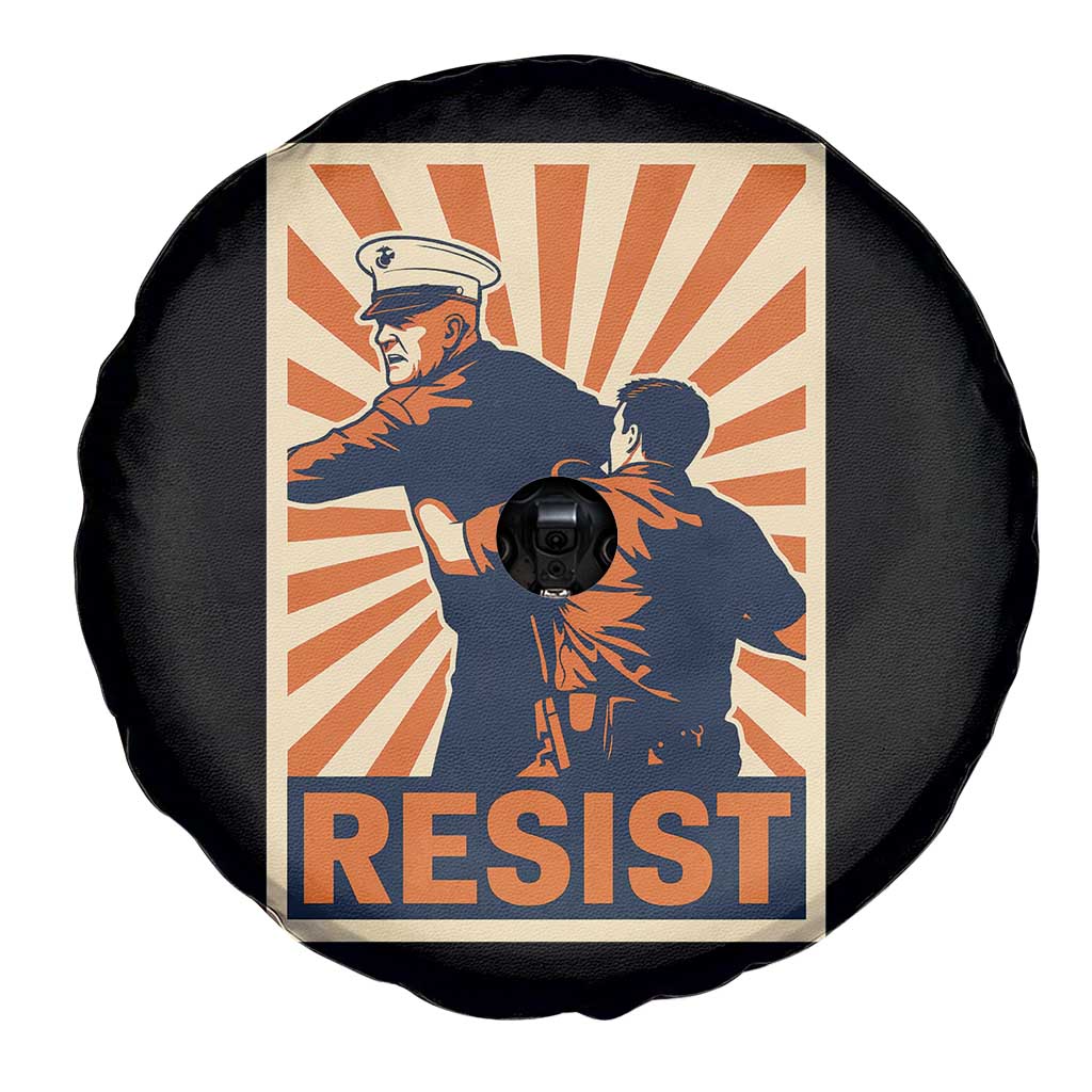 Resist Marine Veteran Political Protest Spare Tire Cover America First Anti War TS02 Print Your Wear