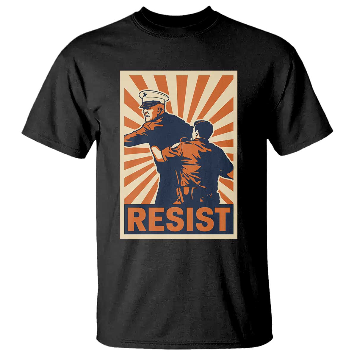 Resist Marine Veteran Political Protest T Shirt America First Anti War TS02 Black Print Your Wear