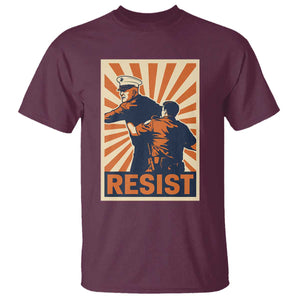 Resist Marine Veteran Political Protest T Shirt America First Anti War TS02 Maroon Print Your Wear