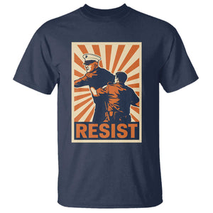Resist Marine Veteran Political Protest T Shirt America First Anti War TS02 Navy Print Your Wear