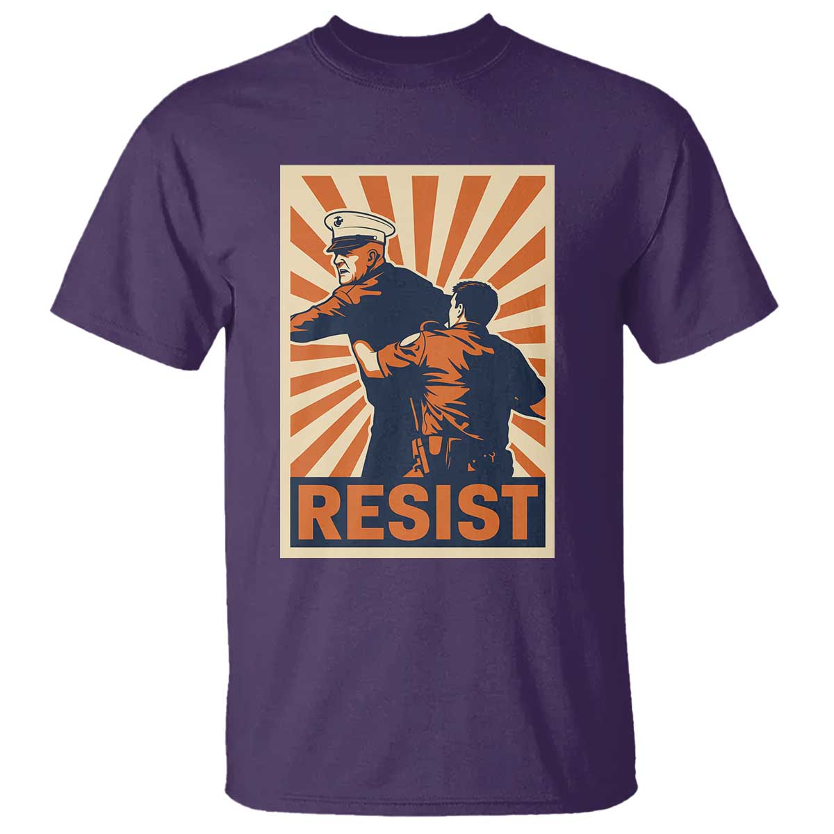 Resist Marine Veteran Political Protest T Shirt America First Anti War TS02 Purple Print Your Wear