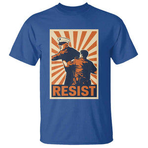 Resist Marine Veteran Political Protest T Shirt America First Anti War TS02 Royal Blue Print Your Wear