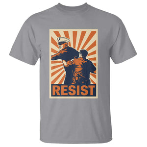 Resist Marine Veteran Political Protest T Shirt America First Anti War TS02 Sport Gray Print Your Wear