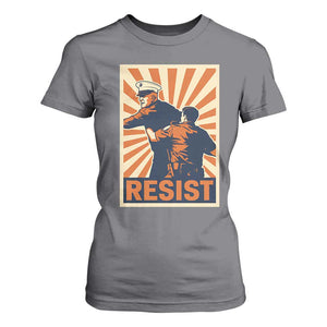 Resist Marine Veteran Political Protest T Shirt For Women America First Anti War TS02 Charcoal Print Your Wear