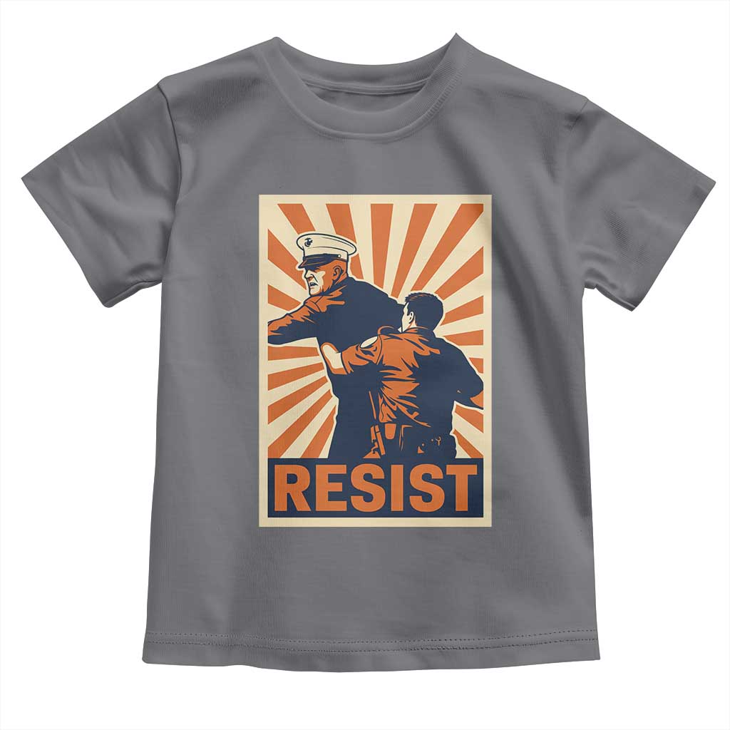 Resist Marine Veteran Political Protest Toddler T Shirt America First Anti War TS02 Charcoal Print Your Wear