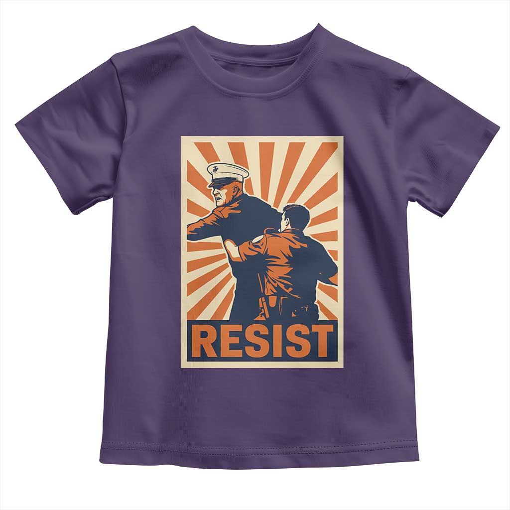 Resist Marine Veteran Political Protest Toddler T Shirt America First Anti War TS02 Purple Print Your Wear