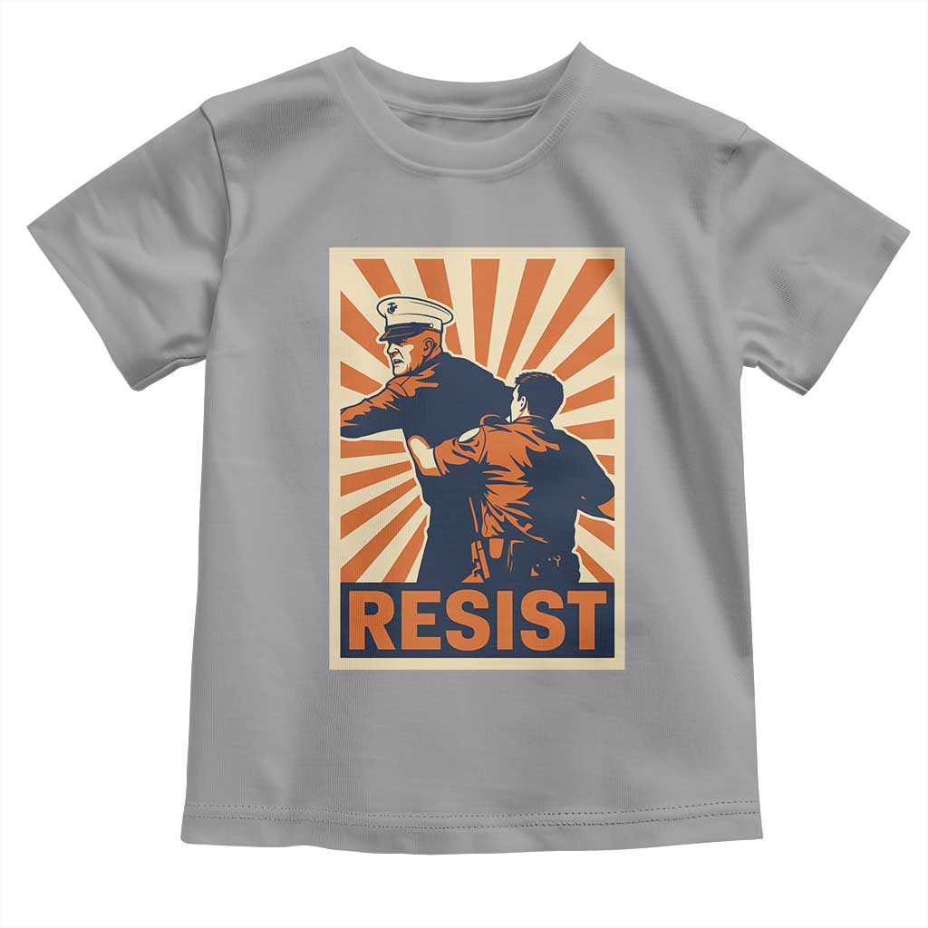 Resist Marine Veteran Political Protest Toddler T Shirt America First Anti War TS02 Sport Gray Print Your Wear