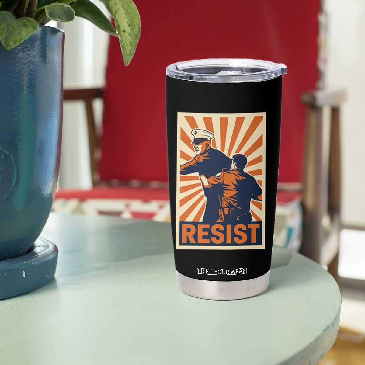 Resist Marine Veteran Political Protest Tumbler Cup America First Anti War TS02 Print Your Wear