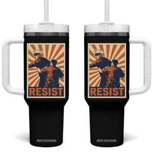 Resist Marine Veteran Political Protest Tumbler With Handle America First Anti War TS02 One Size: 40 oz Black Print Your Wear