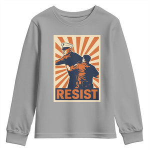 Resist Marine Veteran Political Protest Youth Sweatshirt America First Anti War TS02 Sport Gray Print Your Wear