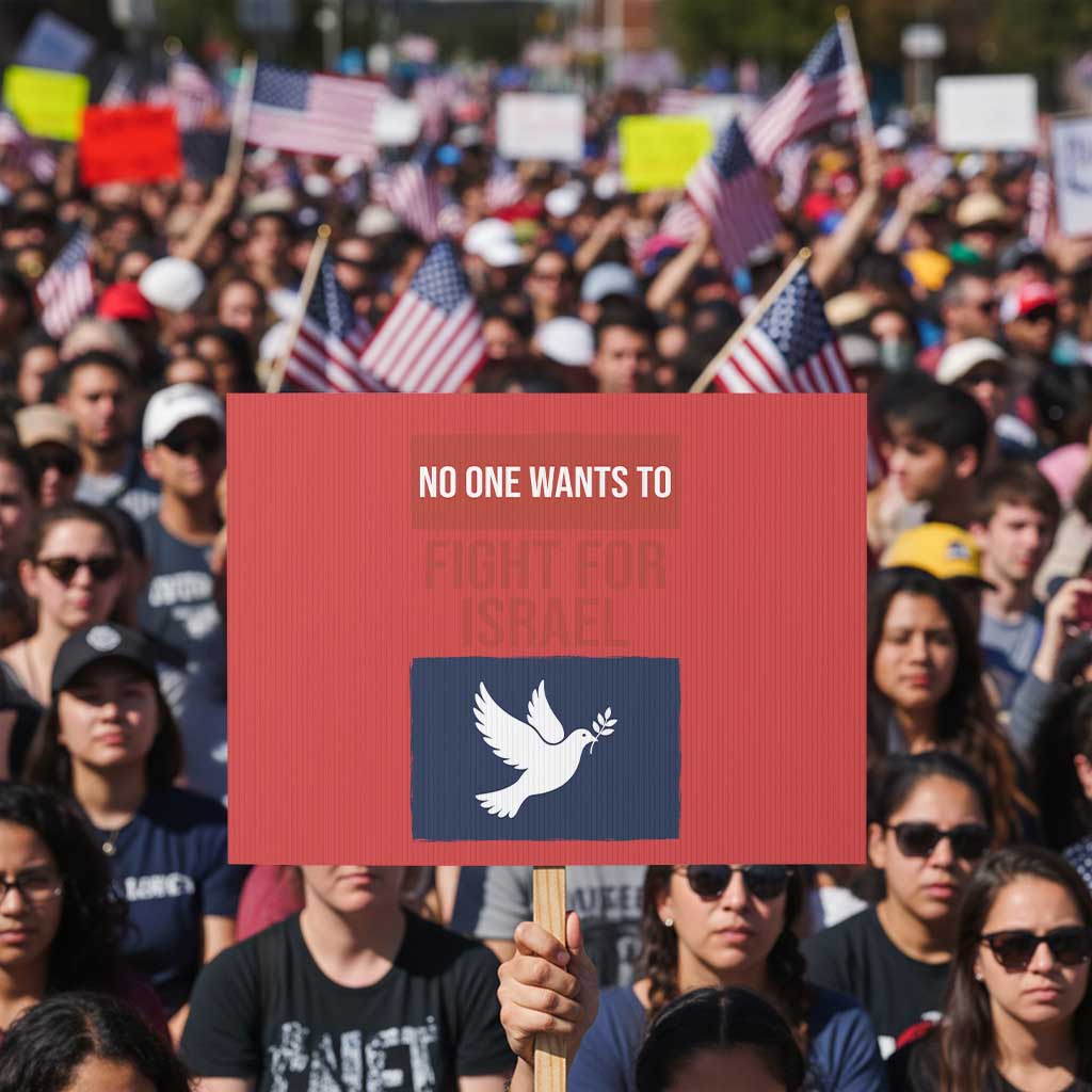 No One Wants To Fight For Israel Dove Protest Sign Peace Freedom Supporter Anti War TS02 Horizontal 18