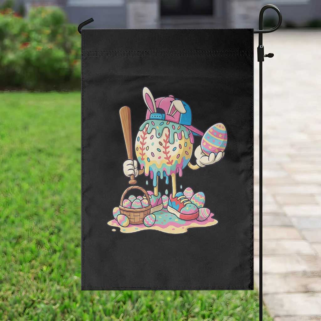 Funny Baseball Easter Bunny Graphic Garden Flag Colorful Drip Egg Hunt Sports Mashup TS02 Print Your Wear
